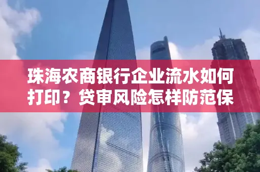 珠海农商银行企业流水如何打印？贷审风险怎样防范保高额度？