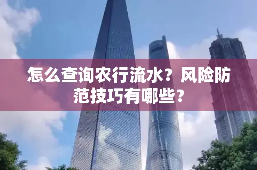 怎么查询农行流水？风险防范技巧有哪些？