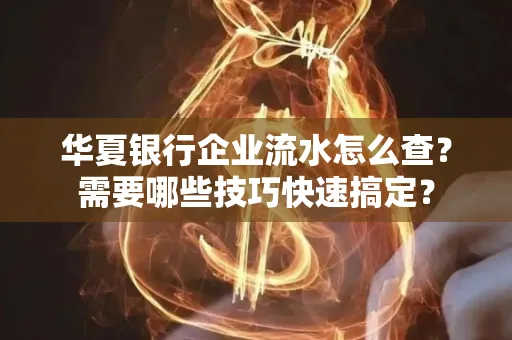 华夏银行企业流水怎么查？需要哪些技巧快速搞定？